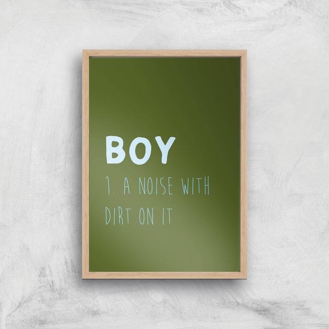 Boy Definition Art Print - A3 - Wood Frame on Productcaster.