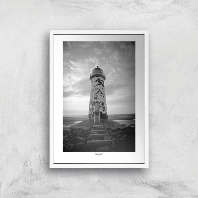 Talacre Lighthouse Giclée Art Print - A2 - White Frame on Productcaster.