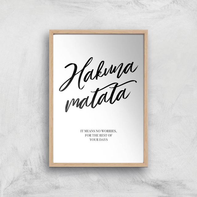 Hakuna Matata Art Print - A3 - Wood Frame on Productcaster.