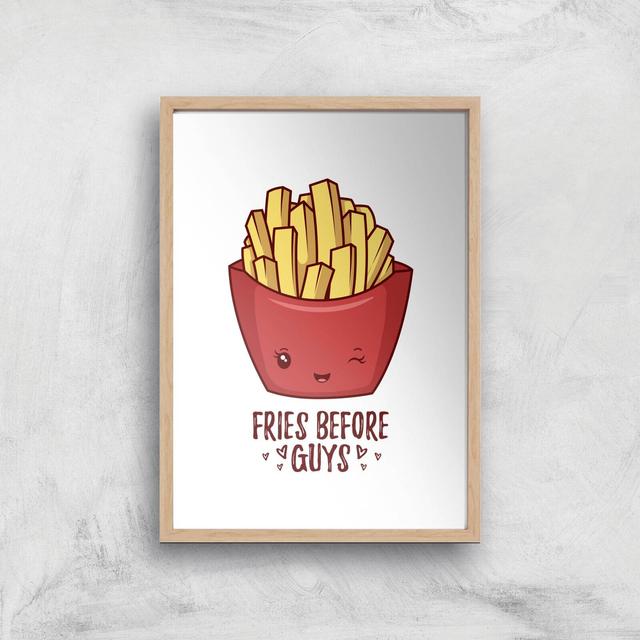 Fries Before Guys Art Print - A3 - Wood Frame on Productcaster.