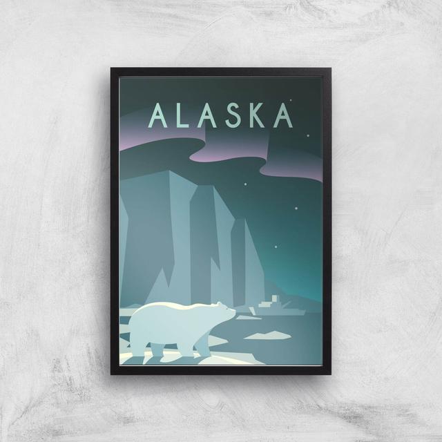 Visit... Alaska Giclée Art Print - A3 - Black Frame on Productcaster.