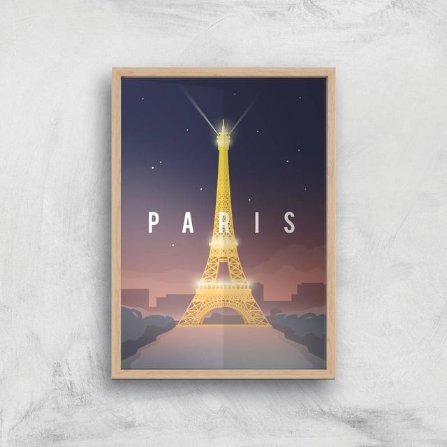 Visit... Paris Giclée Art Print - A2 - Wooden Frame on Productcaster.