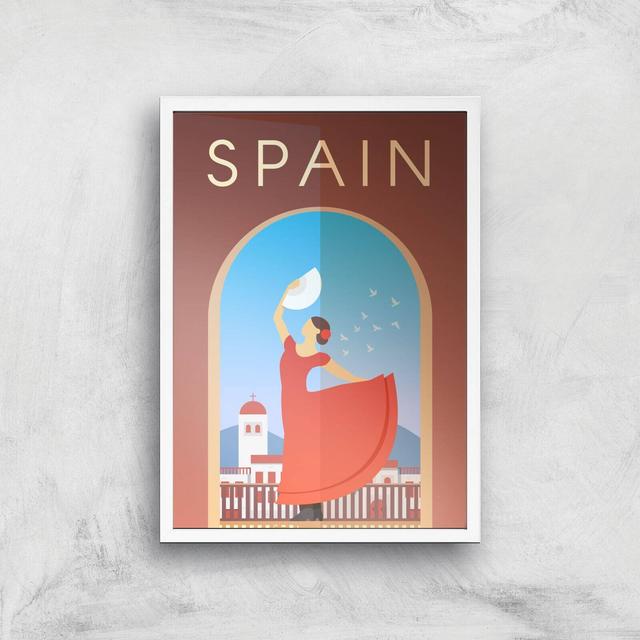 Visit... Spain Giclée Art Print - A2 - White Frame on Productcaster.