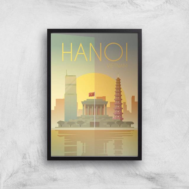 Visit... Hanoi Giclée Art Print - A3 - Black Frame on Productcaster.