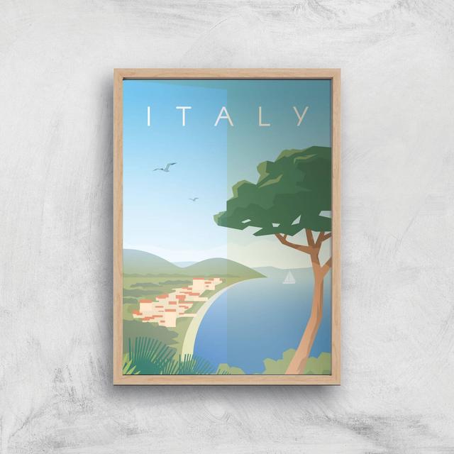 Visit... Italy Giclée Art Print - A3 - Wooden Frame on Productcaster.