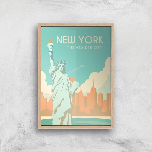 Visit... New York Giclée Art Print - A3 - Wooden Frame on Productcaster.