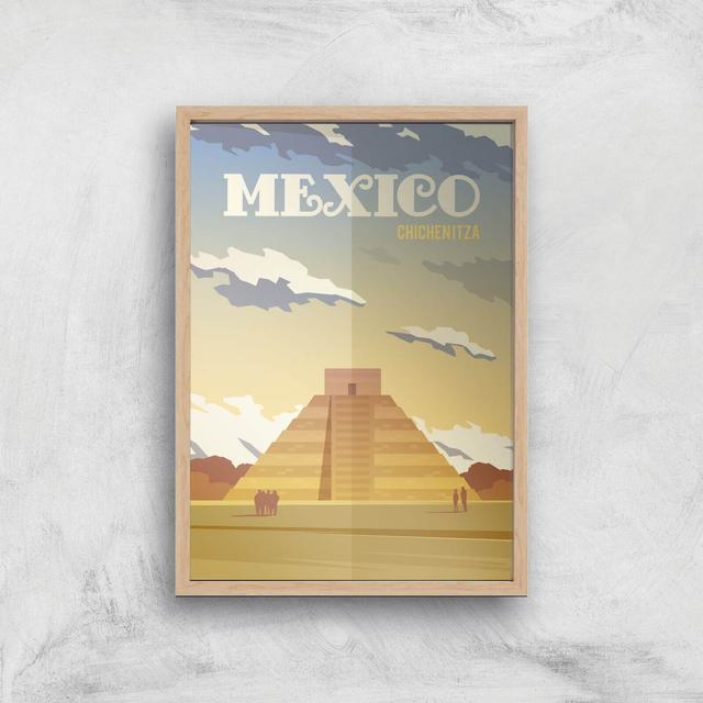 Visit... Mexico Giclée Art Print - A4 - Wooden Frame on Productcaster.