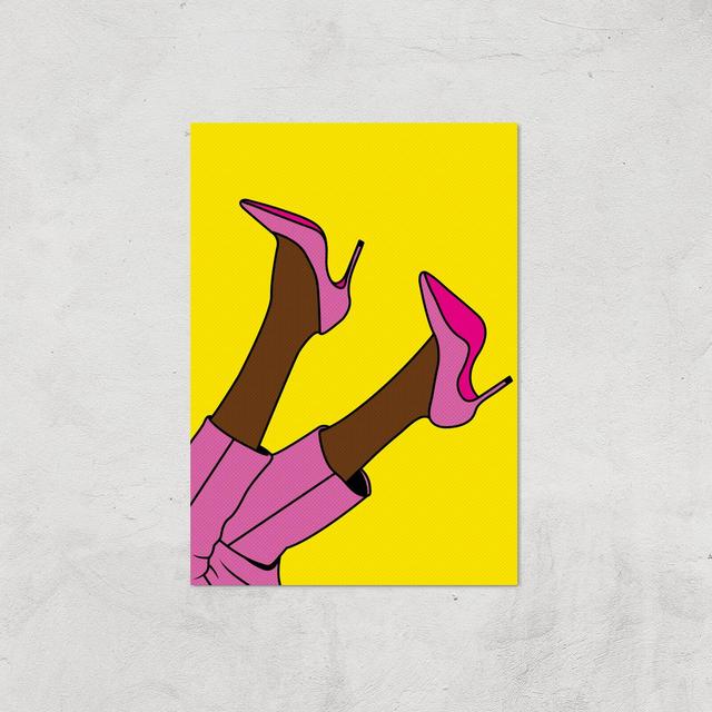 Pink Heels Lifted Giclée Art Print - A3 - Print Only on Productcaster.