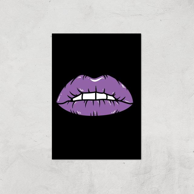 Purple Lips Giclée Art Print - A3 - Print Only on Productcaster.