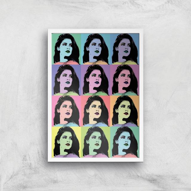 Multi Colour Pop Girl Giclée Art Print - A3 - White Frame on Productcaster.