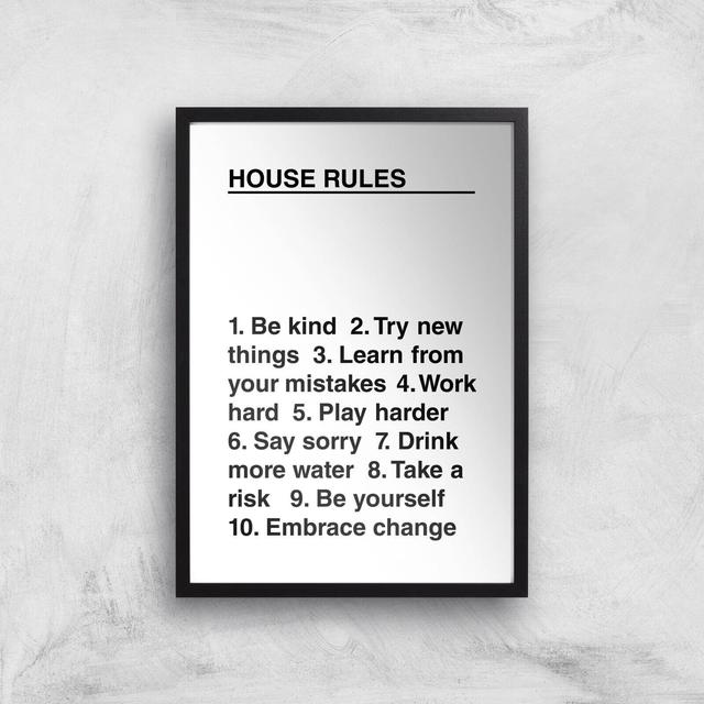 House Rules Giclée Art Print - A3 - Black Frame on Productcaster.