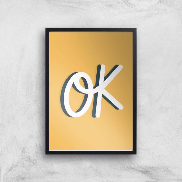 Ok Giclée Art Print - A3 - Black Frame on Productcaster.