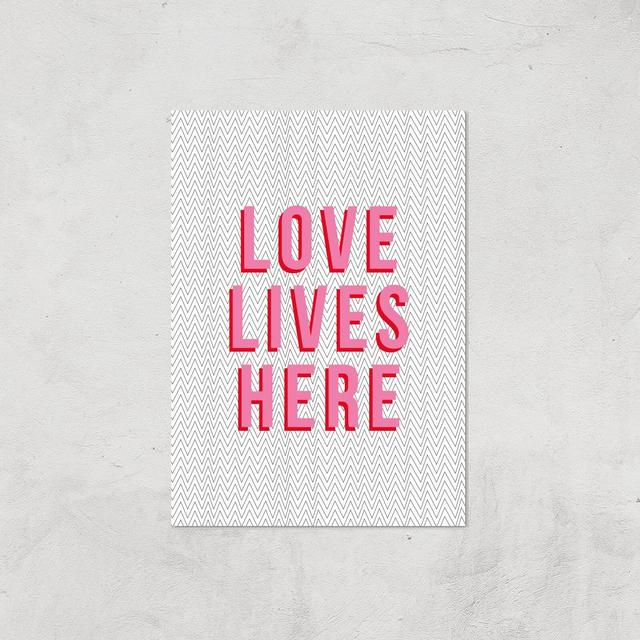 Love Lives Here Giclée Art Print - A4 - Print Only on Productcaster.