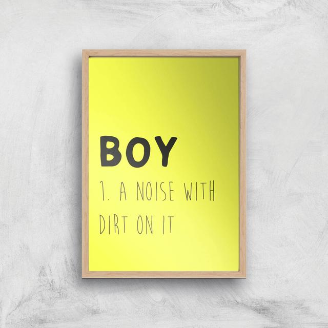 Boy Definition Art Print - A4 - Wood Frame on Productcaster.