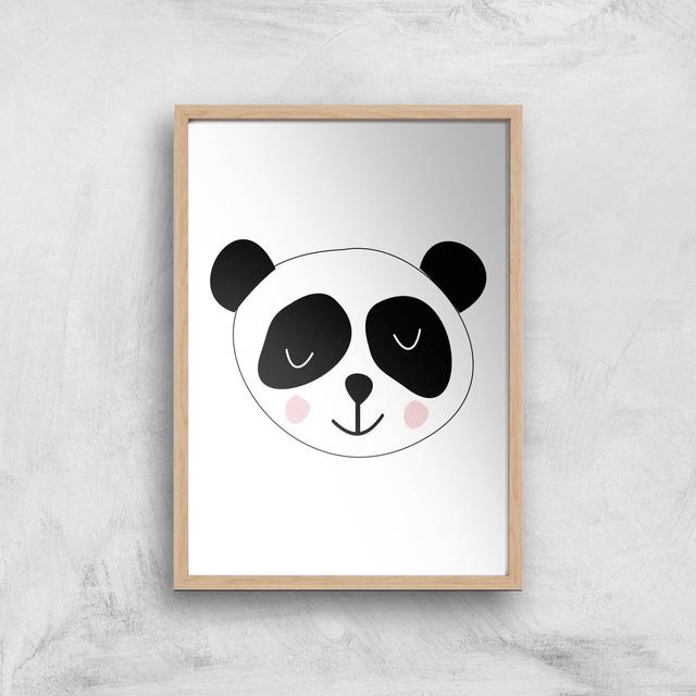 Panda Art Print - A4 - Wood Frame on Productcaster.