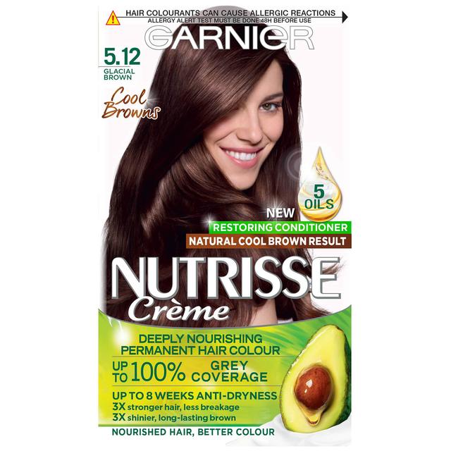 Garnier Nutrisse Permanent Hair Dye (Various Shades) - 5.12 Glacial Brown on Productcaster.