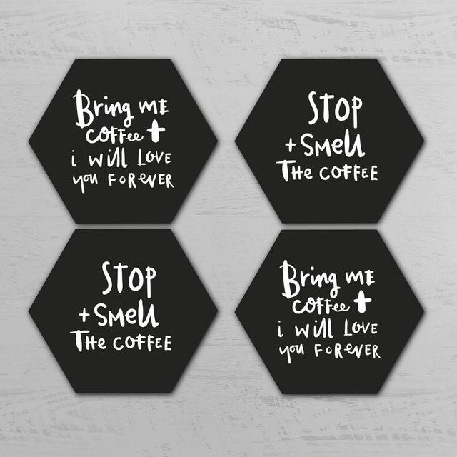 Bring Me Coffee Hexagonal Coaster Set on Productcaster.