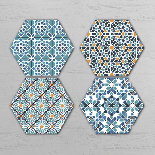 Moroccan Pattern Hexagonal Coaster Set on Productcaster.