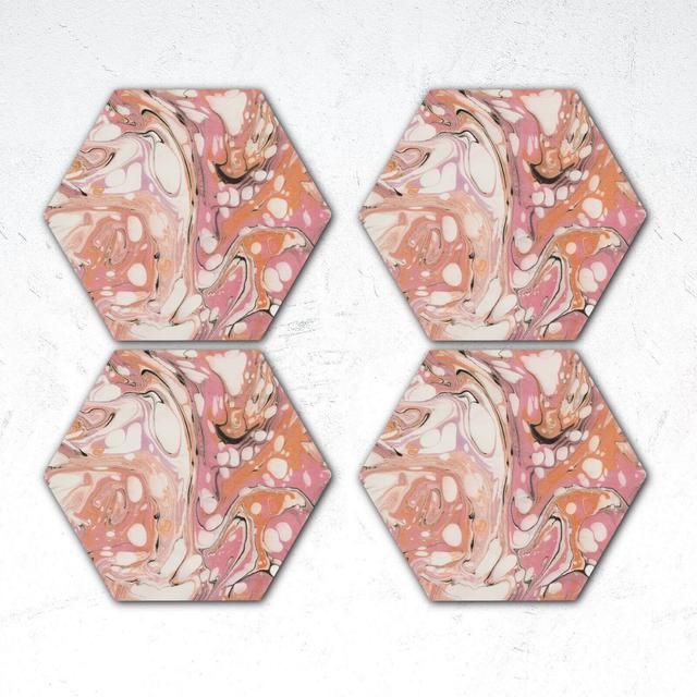 Pink Marble Hexagonal Coaster Set on Productcaster.