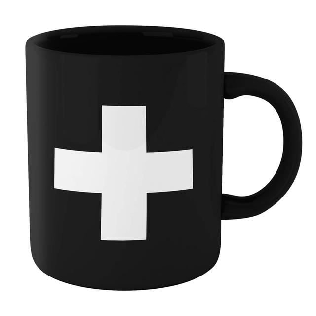 The Motivated Type Swiss Cross Mug - Black Schwarz on Productcaster.