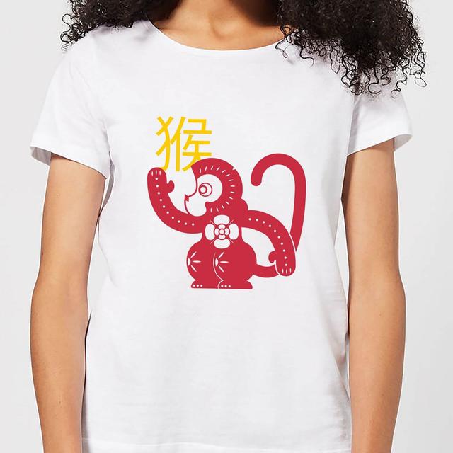 Chinese Zodiac Monkey Women's T-Shirt - White - M - Weiß on Productcaster.