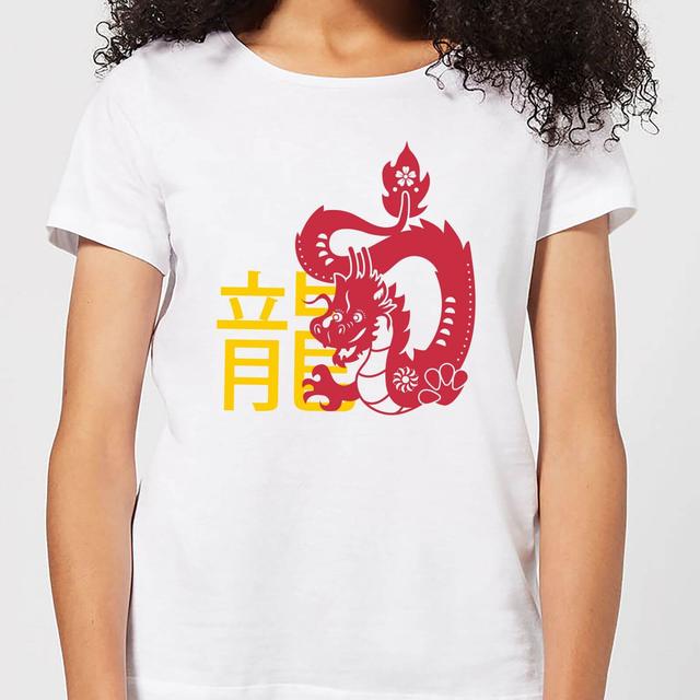 Chinese Zodiac Dragon Women's T-Shirt - White - XXL - Weiß on Productcaster.