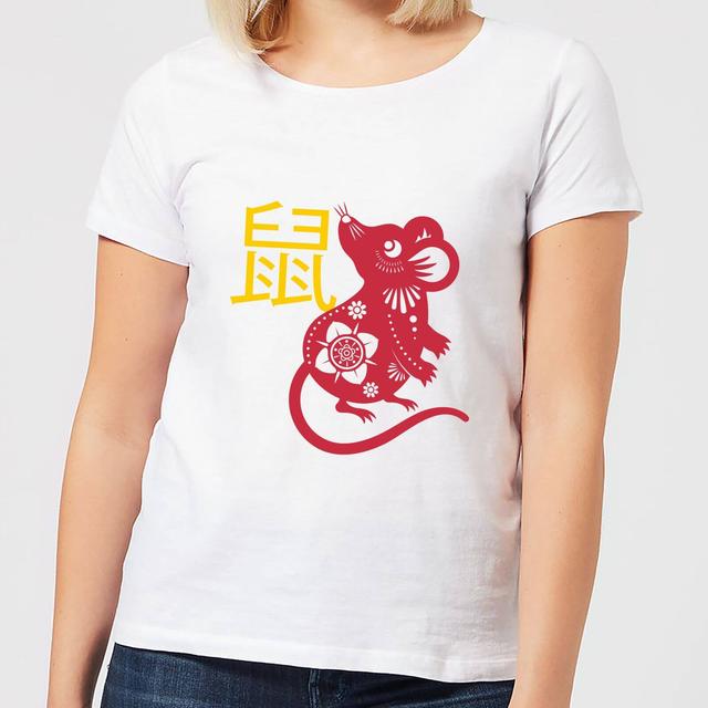 Chinese Zodiac Rat Women's T-Shirt - White - S - White on Productcaster.