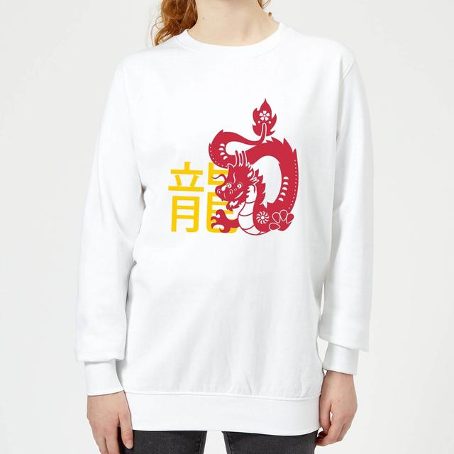 Chinese Zodiac Dragon Women's Sweatshirt - White - XXL - Weiß on Productcaster.