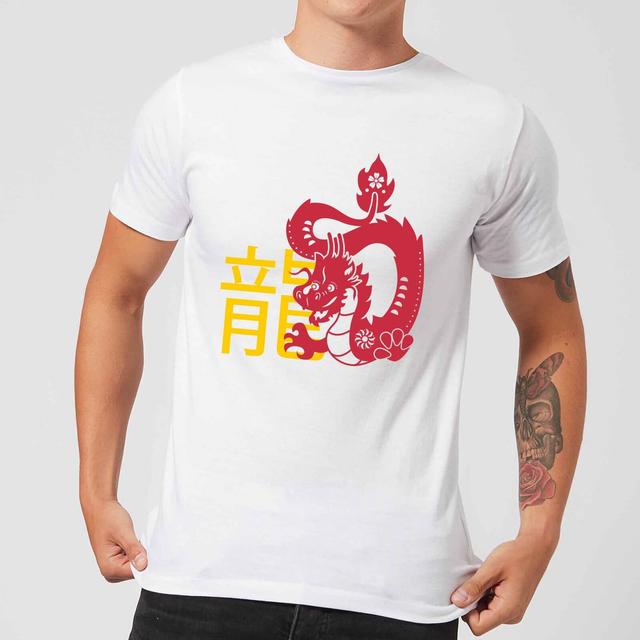 Chinese Zodiac Dragon Men's T-Shirt - White - M - Weiß on Productcaster.