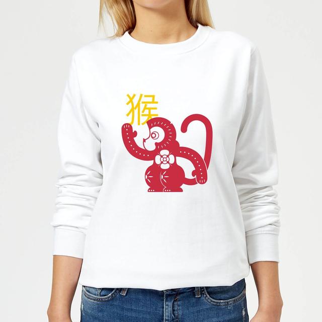 Chinese Zodiac Monkey Women's Sweatshirt - White - XXL - Weiß on Productcaster.