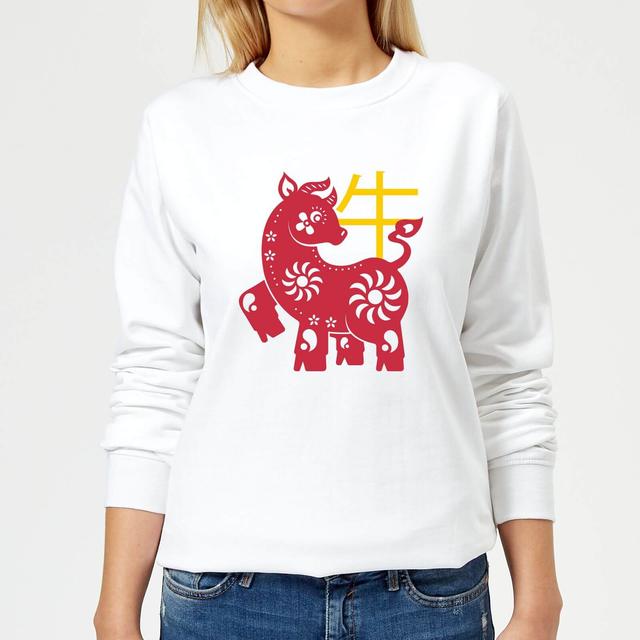 Chinese Zodiac Ox Women's Sweatshirt - White - XXL - White on Productcaster.