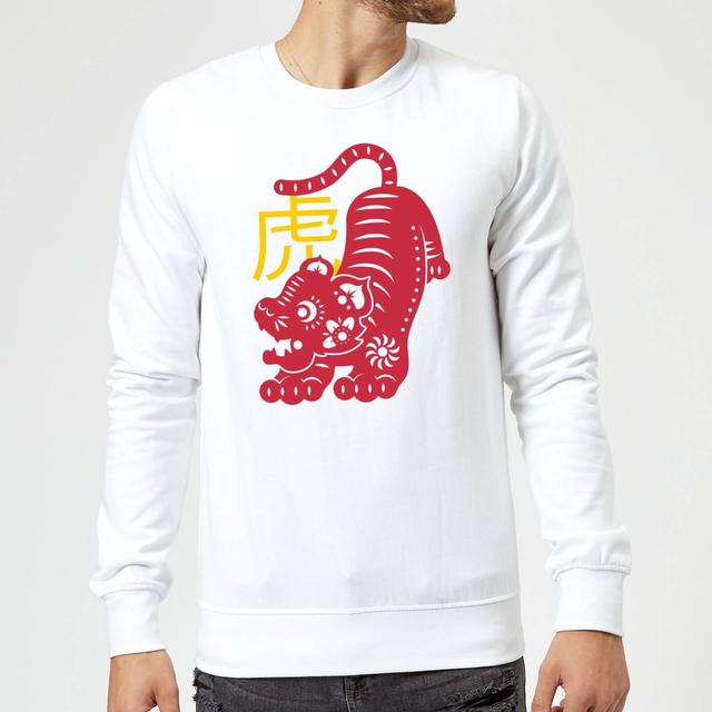 Chinese Zodiac Tiger Sweatshirt - White - L - Weiß on Productcaster.