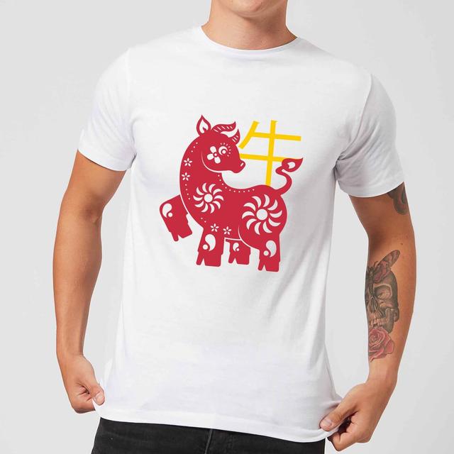 Chinese Zodiac Ox Men's T-Shirt - White - L - Weiß on Productcaster.