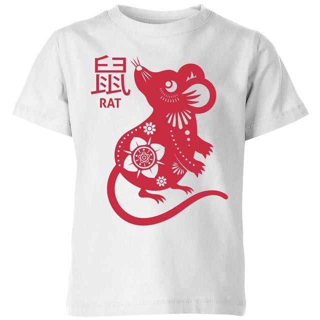 Year Of The Rat Kids' T-Shirt - White - 5-6 Jahre - Weiß on Productcaster.