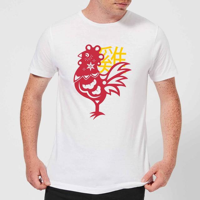 Chinese Zodiac Rooster Men's T-Shirt - White - XL - Weiß on Productcaster.