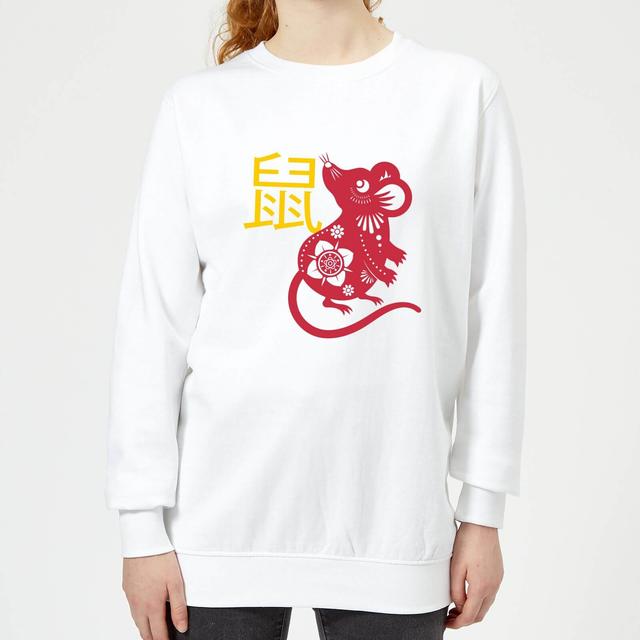 Chinese Zodiac Rat Women's Sweatshirt - White - XL - White on Productcaster.