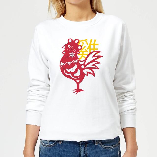 Chinese Zodiac Rooster Women's Sweatshirt - White - XXL - Weiß on Productcaster.