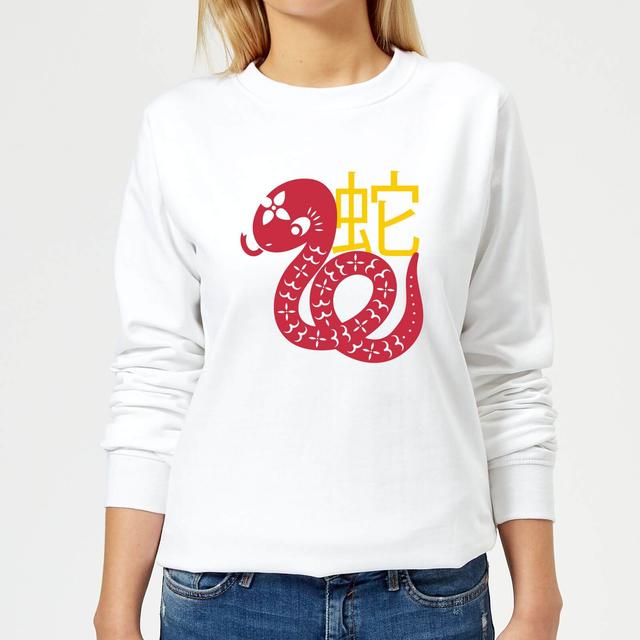 Chinese Zodiac Snake Women's Sweatshirt - White - XL - Weiß on Productcaster.