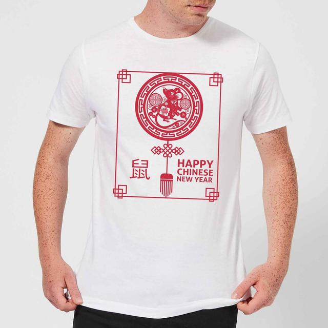 Happy Chinese New Year Red Men's T-Shirt - White - M - White on Productcaster.