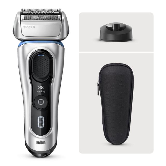 Braun Series 8 8350s Electric Shaver, Silver on Productcaster.