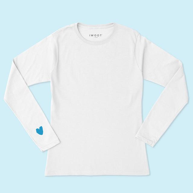 Blue Valentine Heart On Your Sleeve Unisex Long Sleeved T-Shirt - White - XL - White on Productcaster.