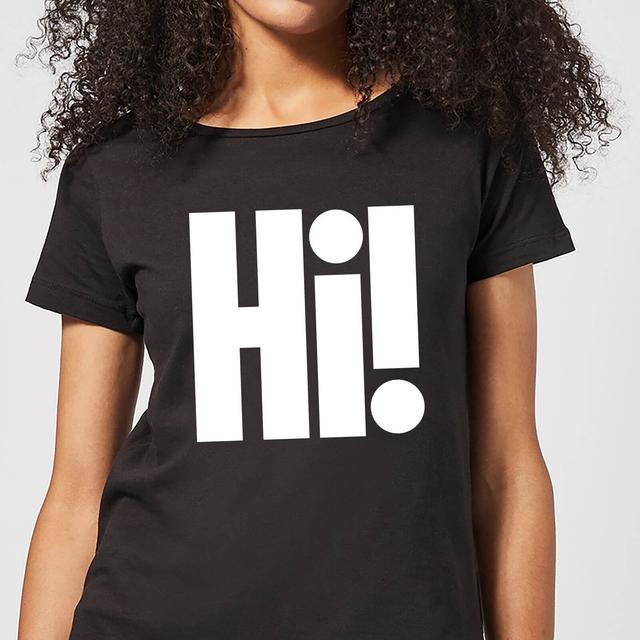 Hi! White Women's T-Shirt - Black - M - Black on Productcaster.