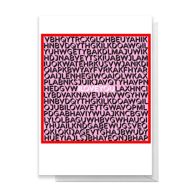 I Love You Greetings Card - Large Card on Productcaster.