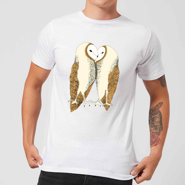 Nuzzling Barn Owls Men's T-Shirt - White - XXL on Productcaster.