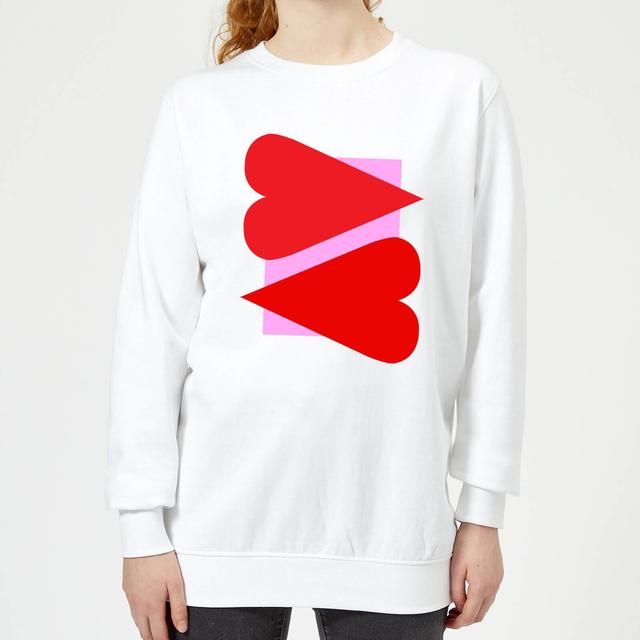 Red Hearts Women's Sweatshirt - White - XS - White on Productcaster.