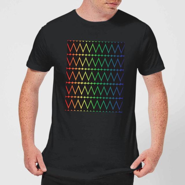 Mini Heart Print On Rainbow Men's T-Shirt - Black - S - Schwarz on Productcaster.