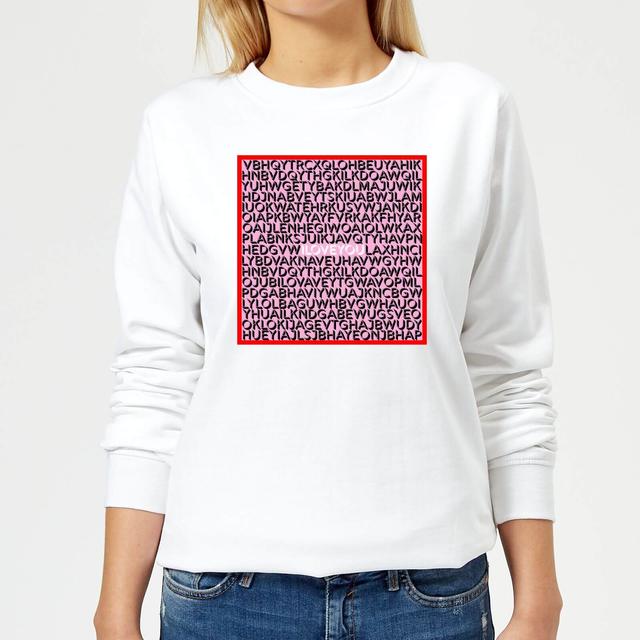 I Love You Word Search Women's Sweatshirt - White - XL - Weiß on Productcaster.