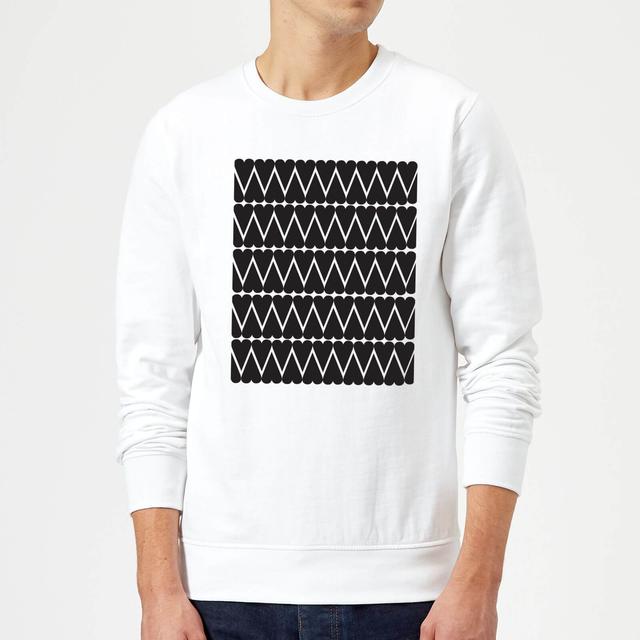 Black Love Heart Pattern Sweatshirt - White - L - Weiß on Productcaster.