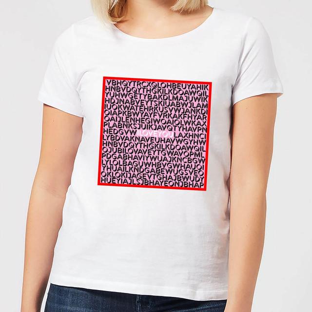 I Love You Word Search Women's T-Shirt - White - M - Weiß on Productcaster.