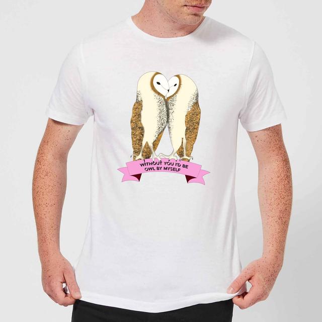 Without You I'd Be Owl By Myself Men's T-Shirt - White - L - Weiß on Productcaster.